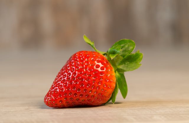 strawberry macro photography