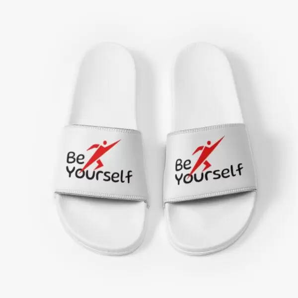 Be Yourself - white slides footwear